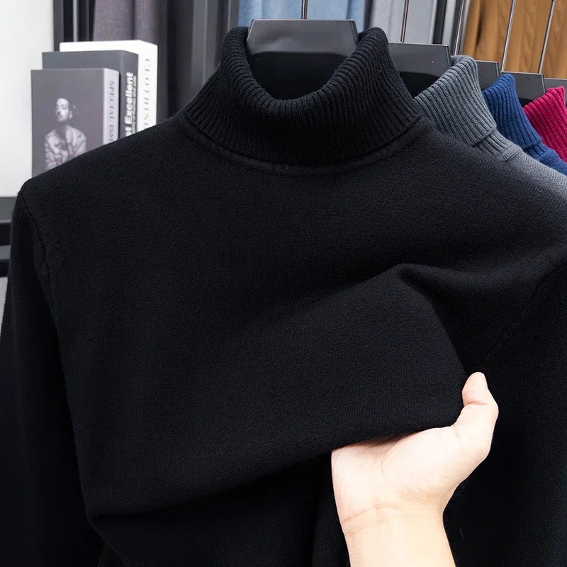 Herren Rollkragen Pullover Sweatshirt Leichter Pulli Sweater Shirt Langarmshirt