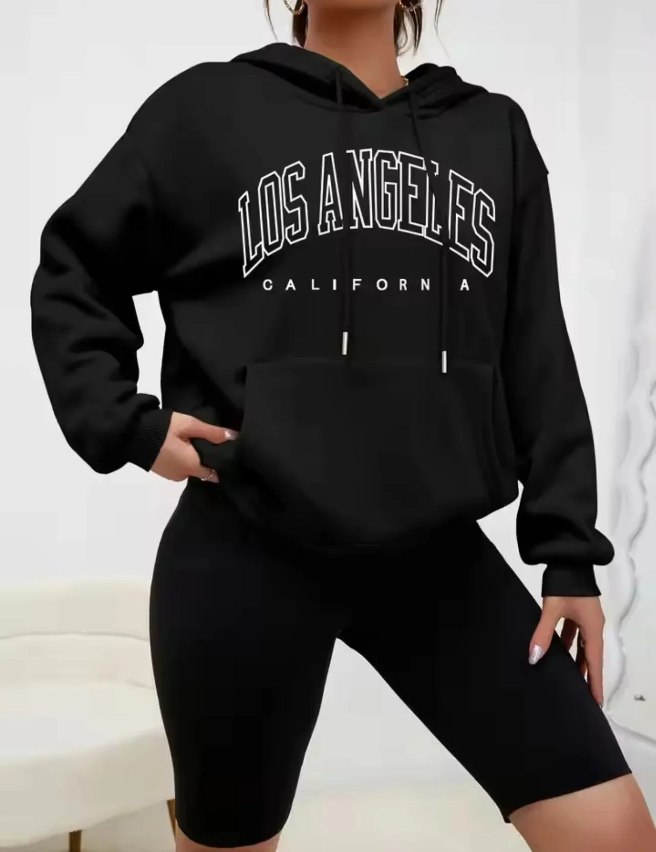 Los Angeles Kapuzenpullover Sweatshirt Hoodie Pulli Damen Kapuzenpulli Shirt