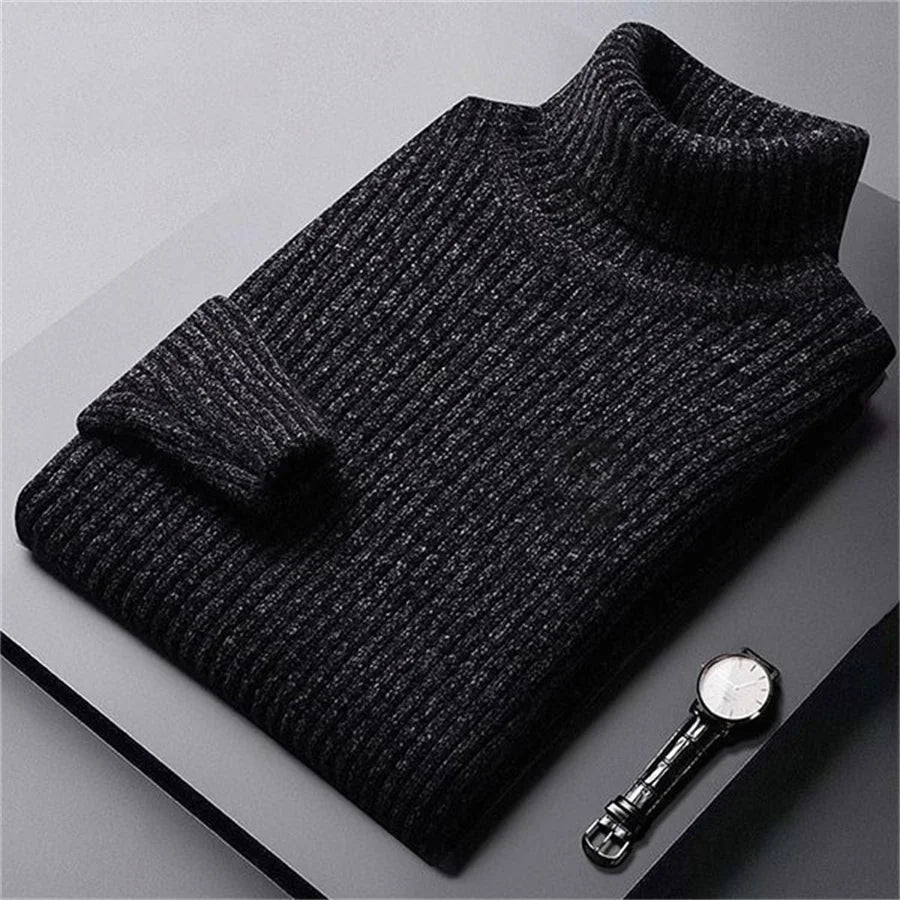 Herren Rollkragen Pullover Sweatshirt Pulli Zipper Sweater Shirt Langarmshirt