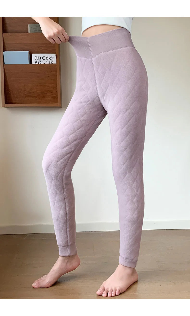 Frauen Hose Winter Leggins Warm Thermohose Innenfleece Leggings Strumpfhose