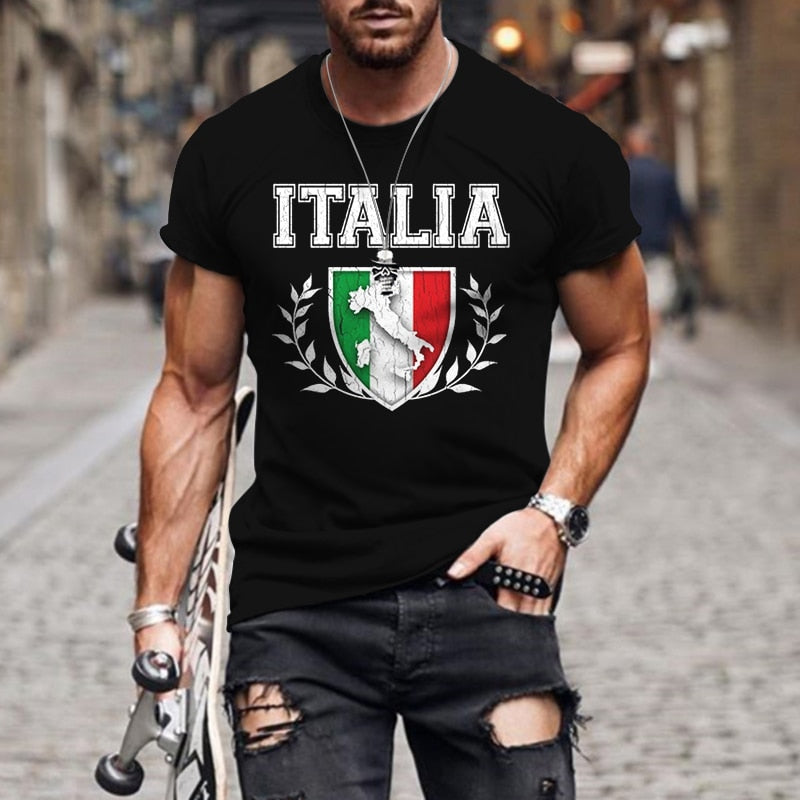 Herren Fashion Vintage 3D T-Shirt Rundhals Unisex Sommer Streetwear