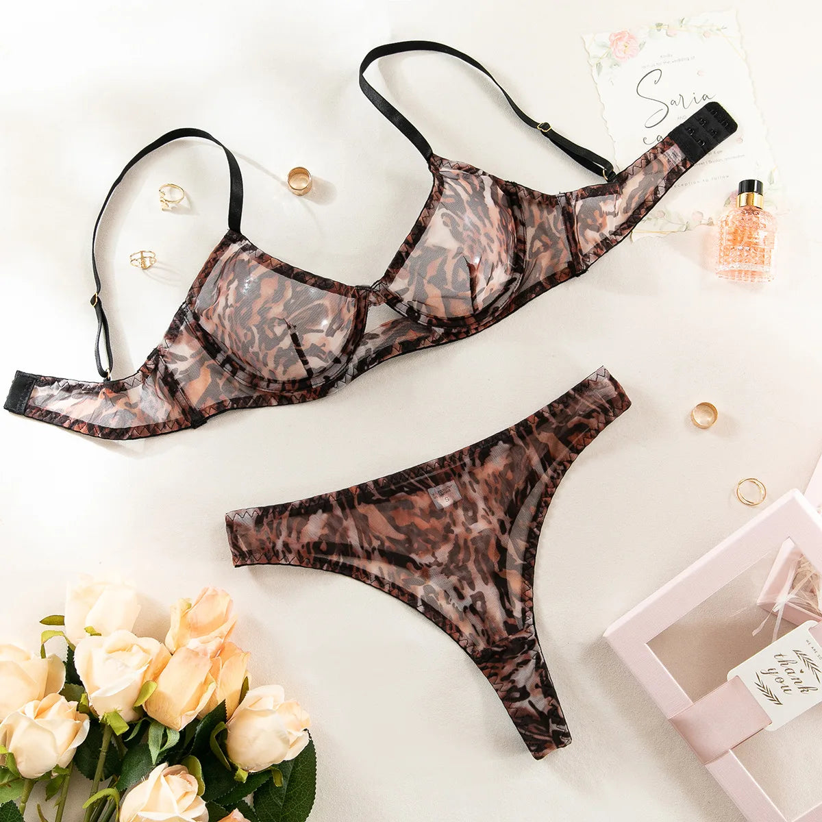Push-Up Sexy BH-Set + Slip Unterwäsche Spitze Dessous Reizwäsche Tanga Schlüpfer