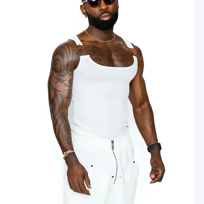 Herren Oberteil Ärmellos Tank Top Sexy Shirt Clubwear Muskel T-Shirt Unterhemd