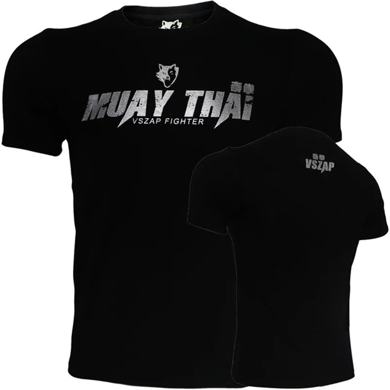 Herren Fashion Muay Thai Boxing T-Shirt Rundhals Unisex Sommer Streetwear