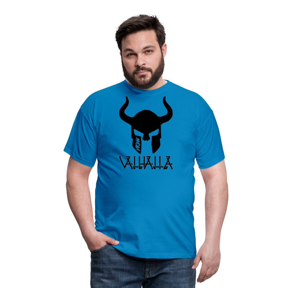 Herren Fashion Vikings Valhalla T-Shirt Rundhals Unisex 100% Baumwolle Streetwear - Royalblau