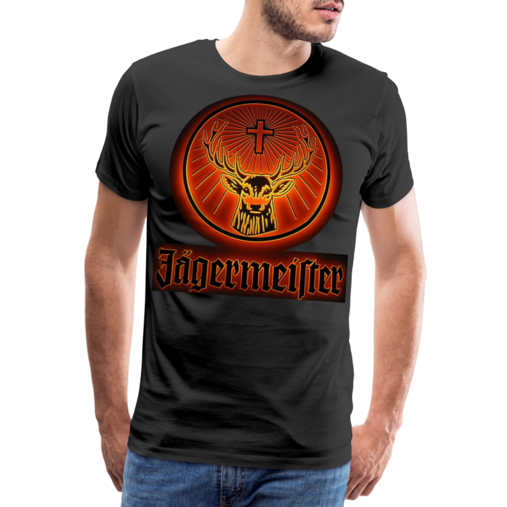 Fashion Herren Jägermeister T-Shirt Rundhals Unisex 100% Baumwolle Streetwear - Schwarz
