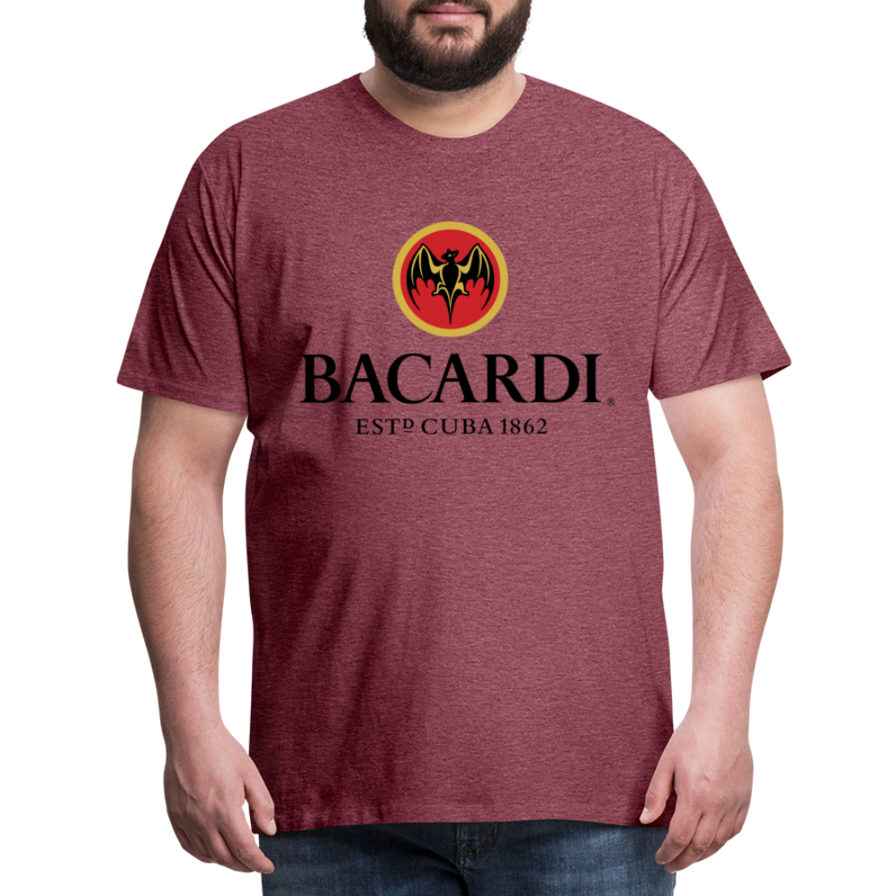 Herren T-Shirt Rundhals Unisex Sommer 100% Baumwolle Streetwear Männer - Bordeauxrot meliert