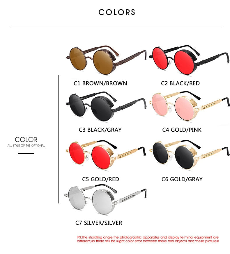 Herren Designer Sonnenbrille Polarisierte Retro Damen Metall Runde Gläser UV400