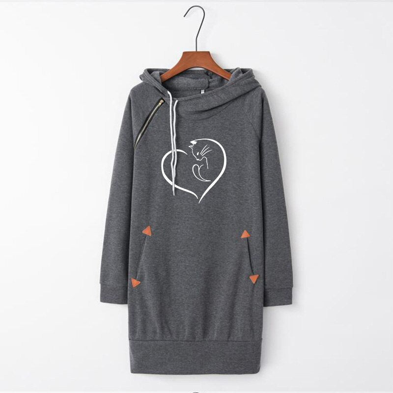 Dame Kapuzenpullover Minikleid Hoodie Sweatshirt Longtops Tunika Jumper Kleider Streetwear