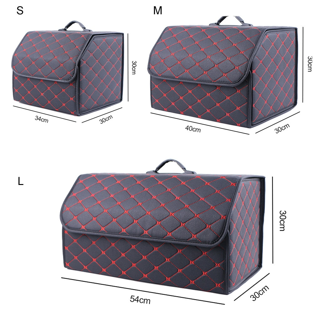 Leder Aufbewahrungsbox Kofferraum Organizer Auto Tasche Klappbarer