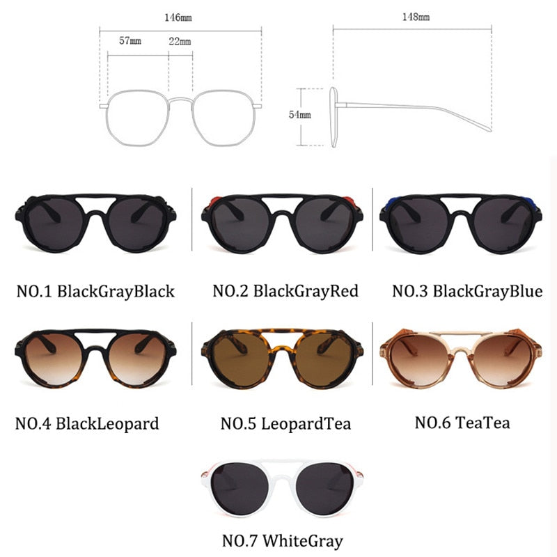 LeonLion Luxus Schwarz Matt Rund Herren Sonnenbrille Markenbrille Retro