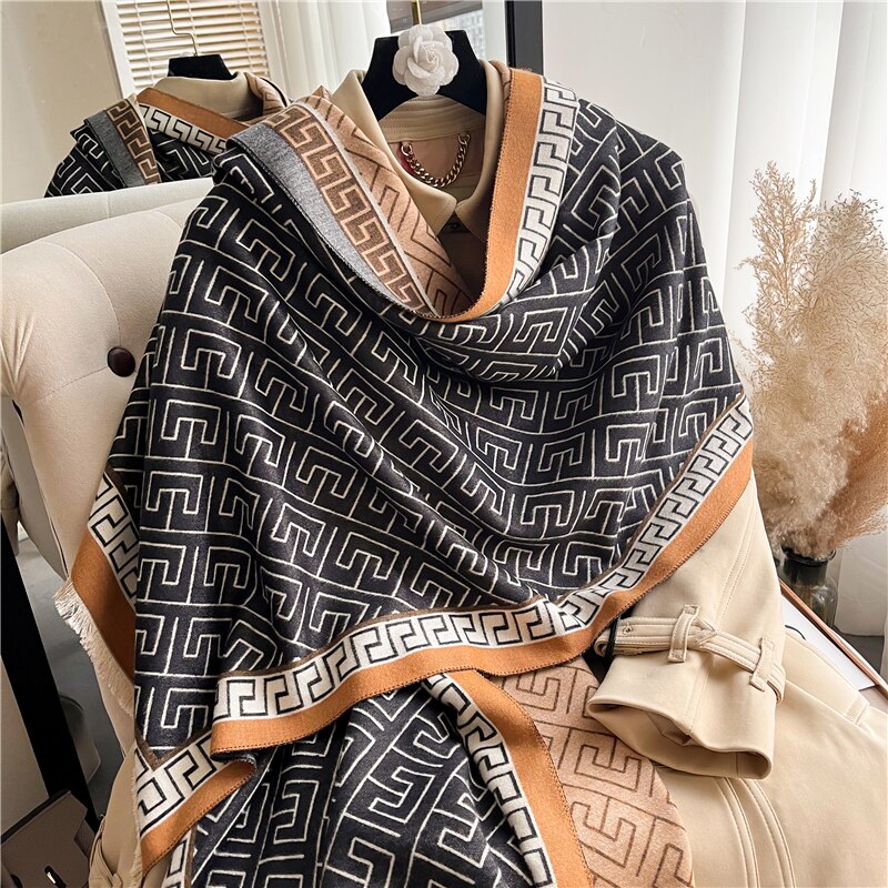 XXL Damen Winterschal Kaschmir Viskose Stola Schlauchschal Halstuch Strickschal Loop NEU