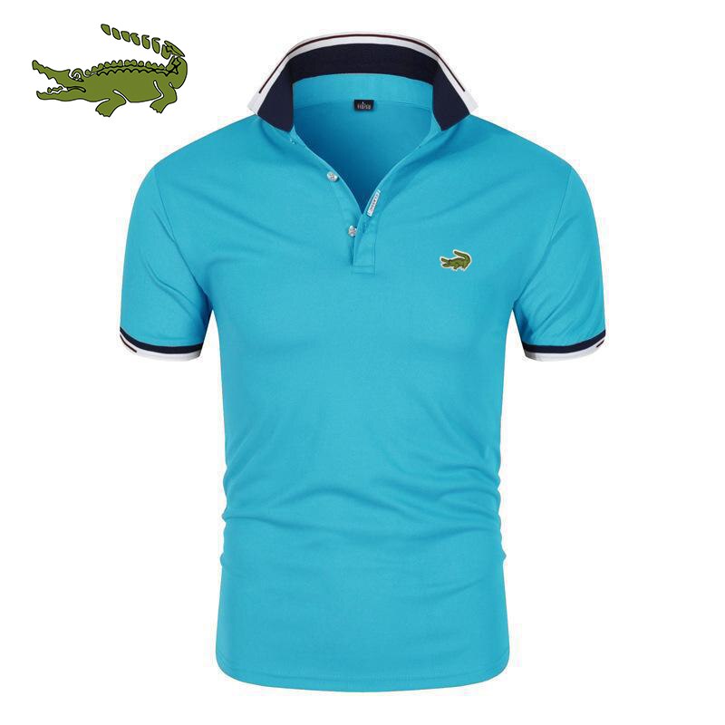 Herren Poloshirt Kontrast Kragen Polo Kurzarm Slim Fit Hemd Polohemd T-Shirt NEU