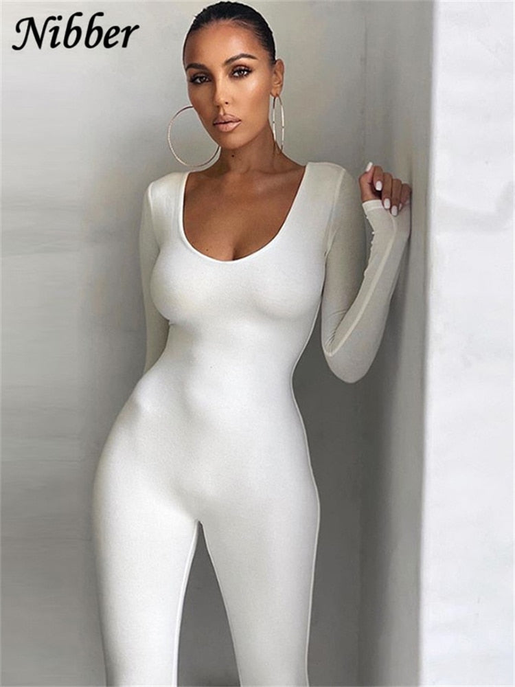 Damen Bodycon Overall Jumpsuit Streetwear Fitness-Strampler Playsuit