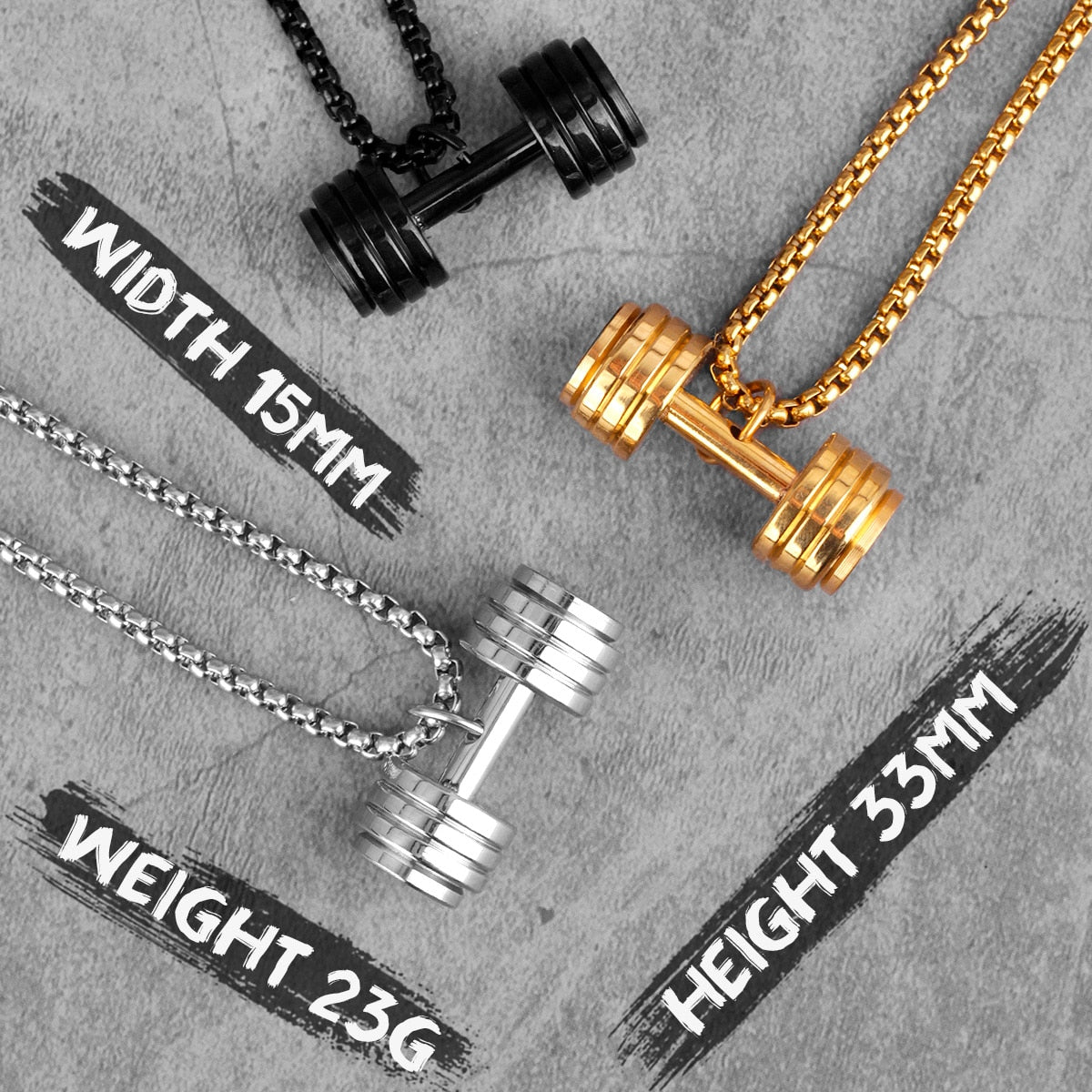 Halskette Anhänger Edelstahl Hantel Scheibe Gewicht Fitness Gym Bodybuilding Schmuck Geschenk
