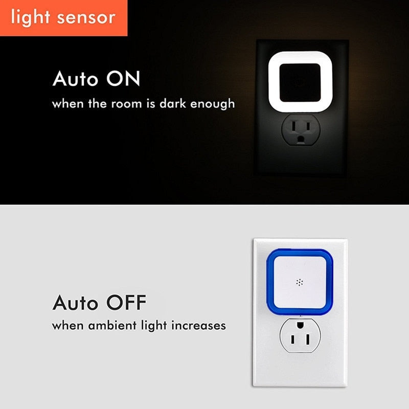LED Nachtlicht 0.8W 230V Bewegungsmelder 5m 360° Infrarot Lampe Steckdosen Licht