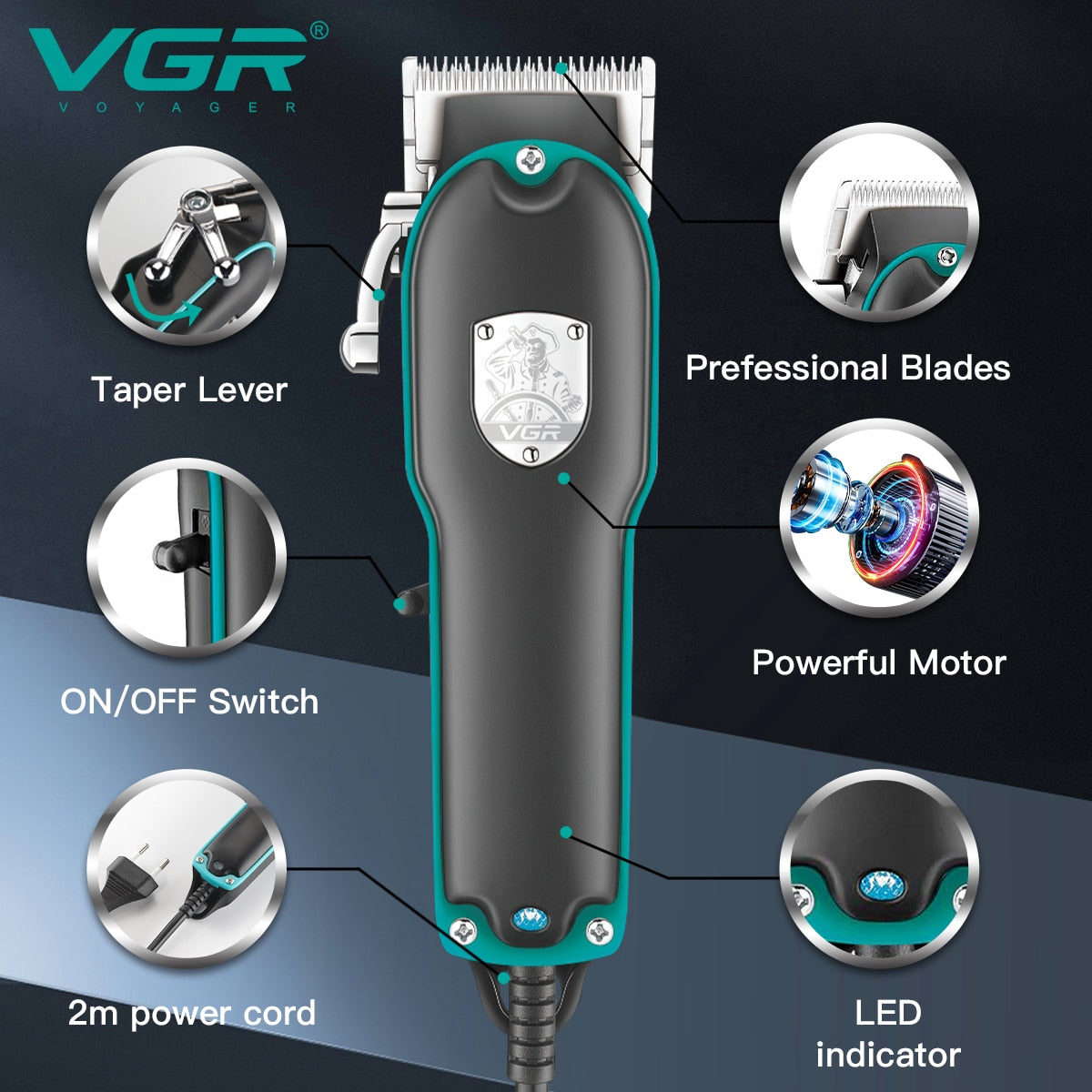 VGR Profi Haarschneidemaschine Haarschneider Rasierer Hair Clipper Bart Trimmer Akku NEU