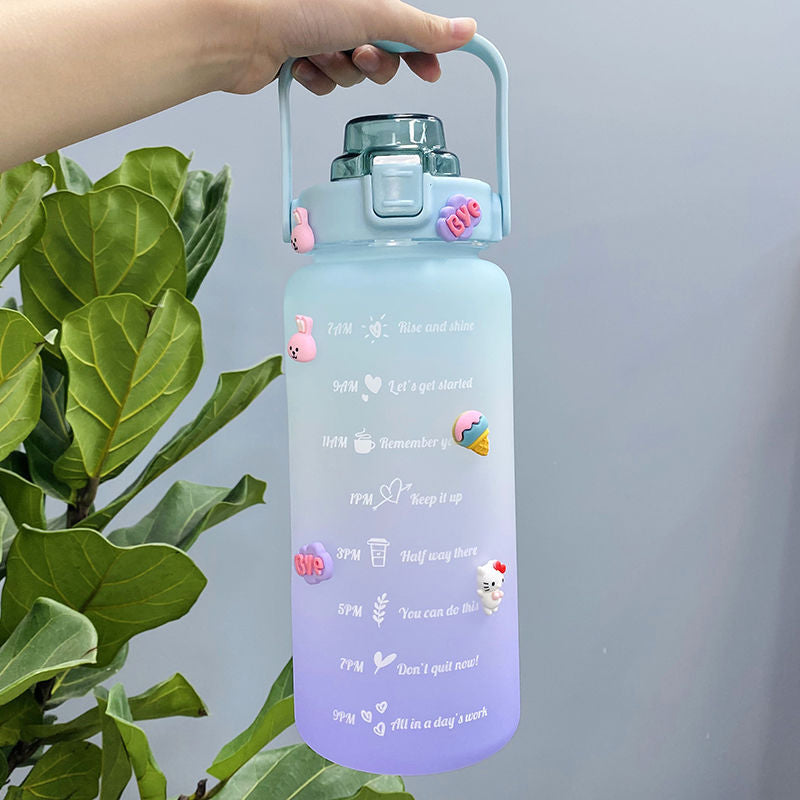 2L Trinkflasche Sportflasche Wasserflasche Getränkeflasche BPA-frei Tritanflasche