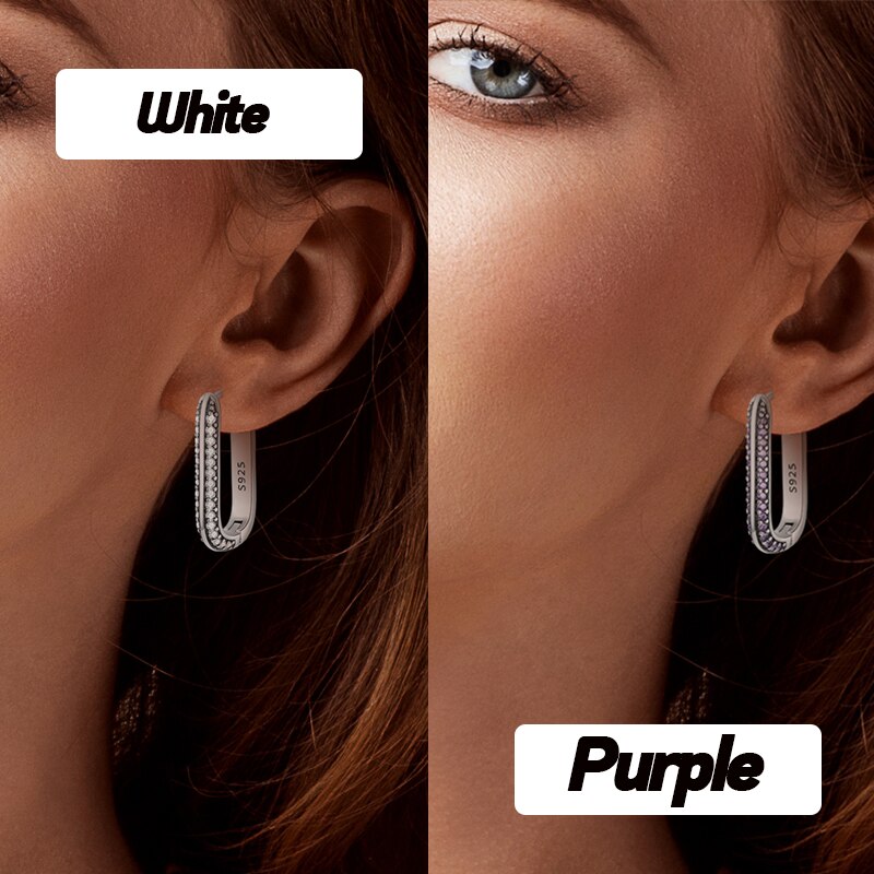 1 Paar Creolen aus 925 sterling Silber Ohrringe Ohrschmuck Zirkonia Ohrstecker