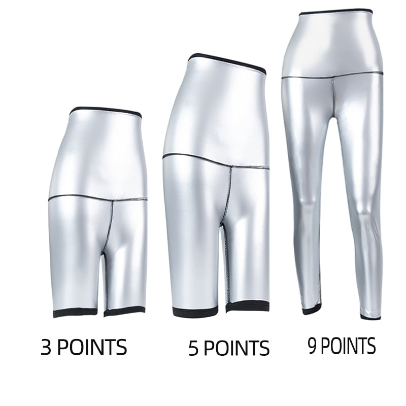 Damen Neopren Sauna Hose Schwitzhose Yogahose Thermoeffekt Abnehmen Hose Leggins