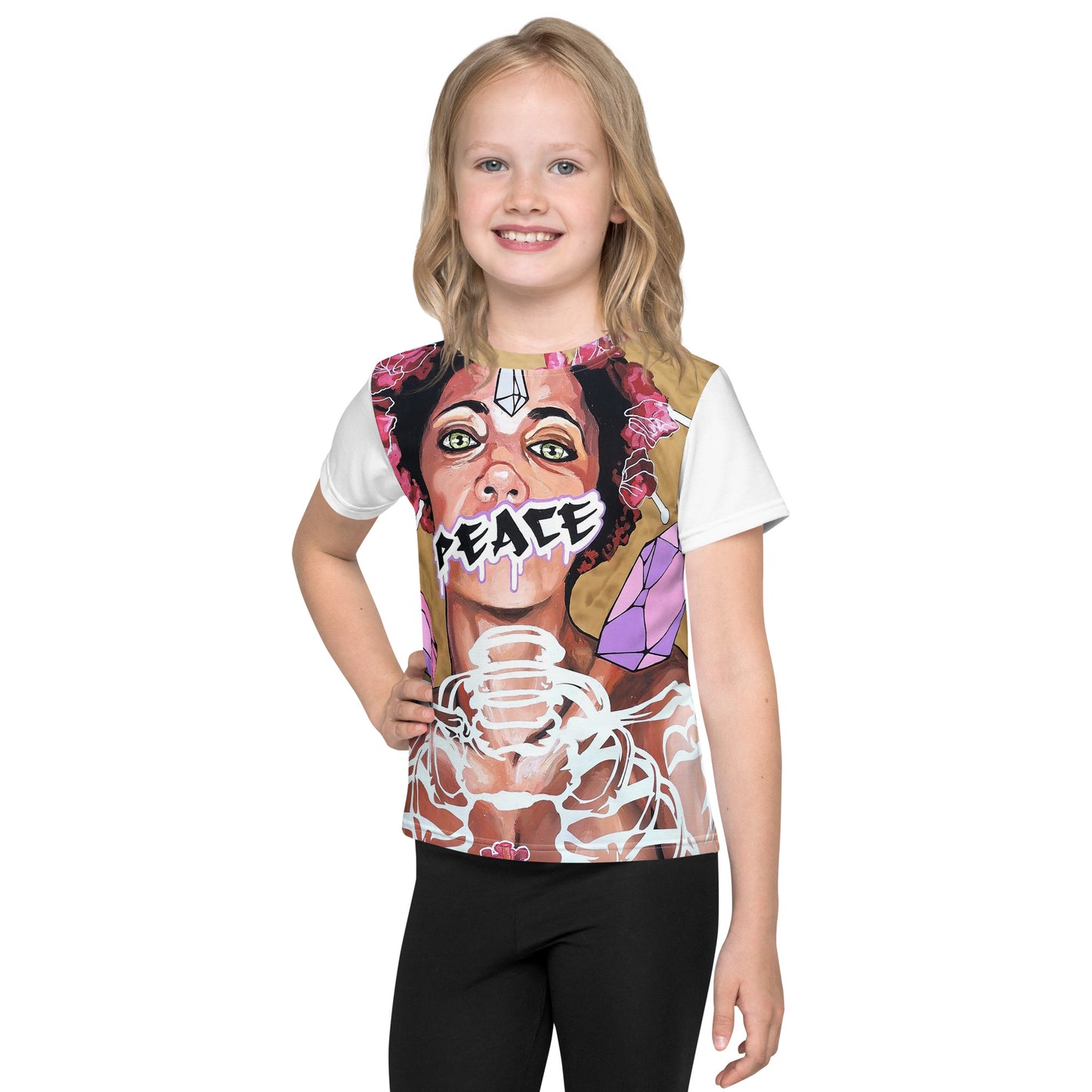 T-Shirt mit Rundhalsausschnitt für Kinder Peace