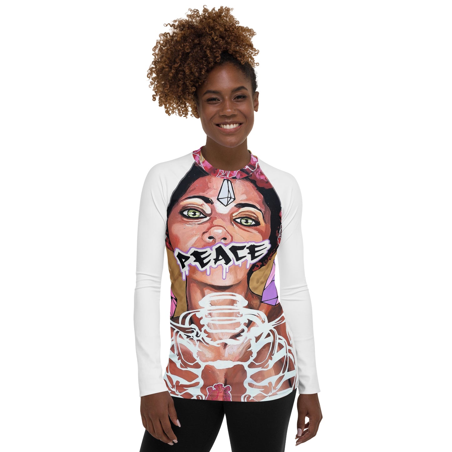 Damen-Rash-Guard PEACE