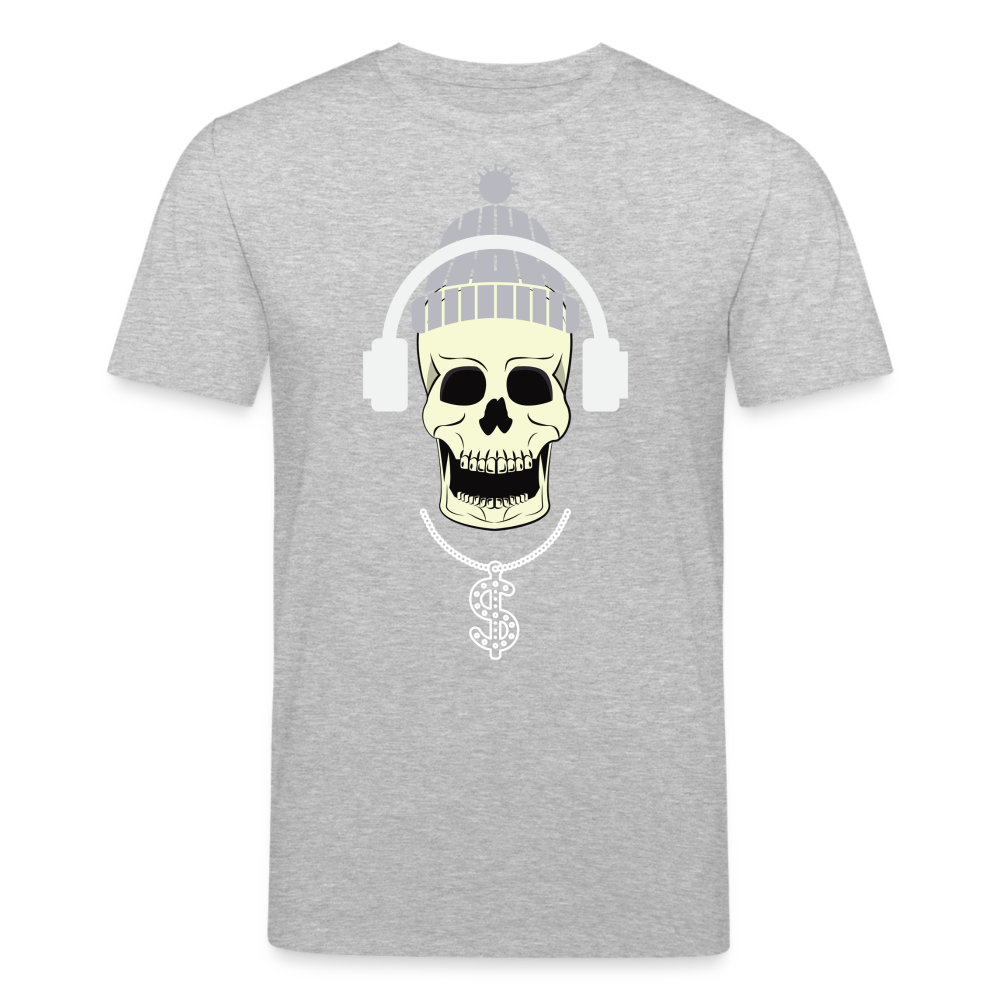 Männer Bio-T-Shirt von Stanley & Stella Skull DJ - Grau meliert