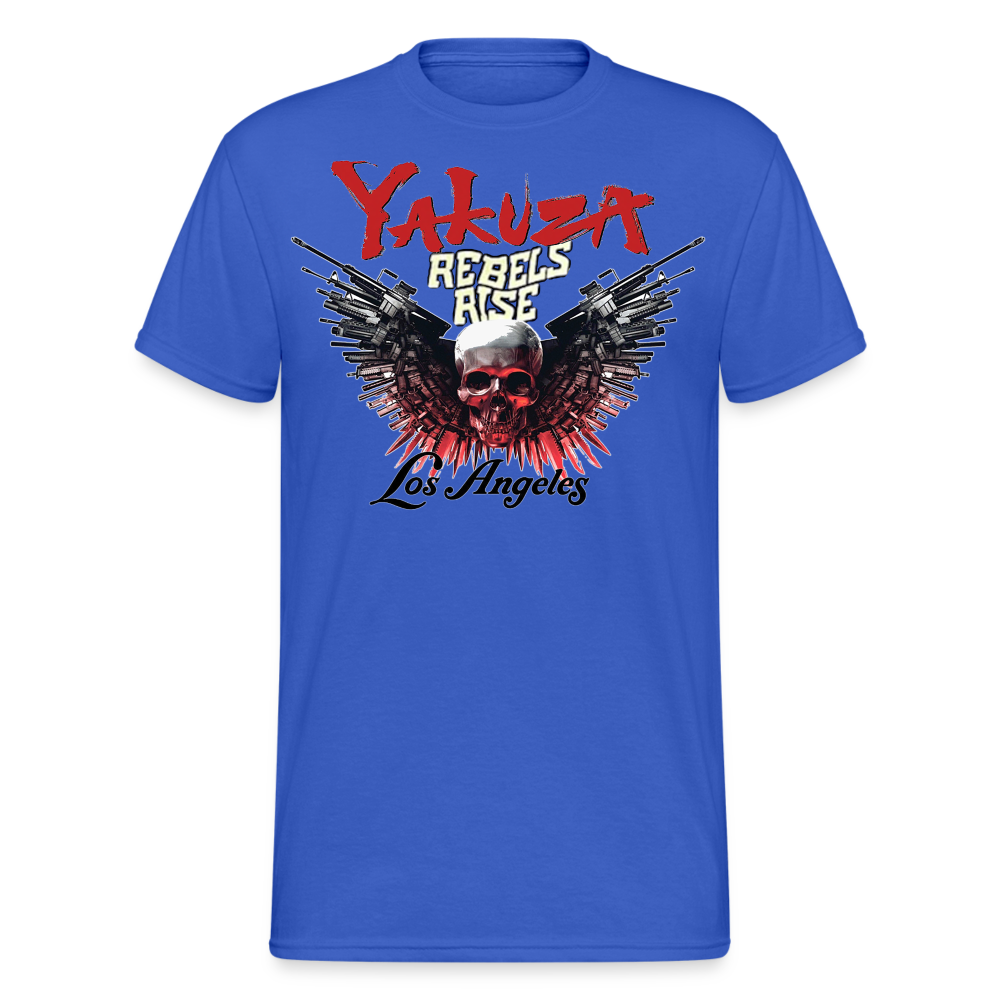 Herren Yakuza T-Shirt Rundhals Unisex Streetwear Gildan 100% Baumwolle - Königsblau