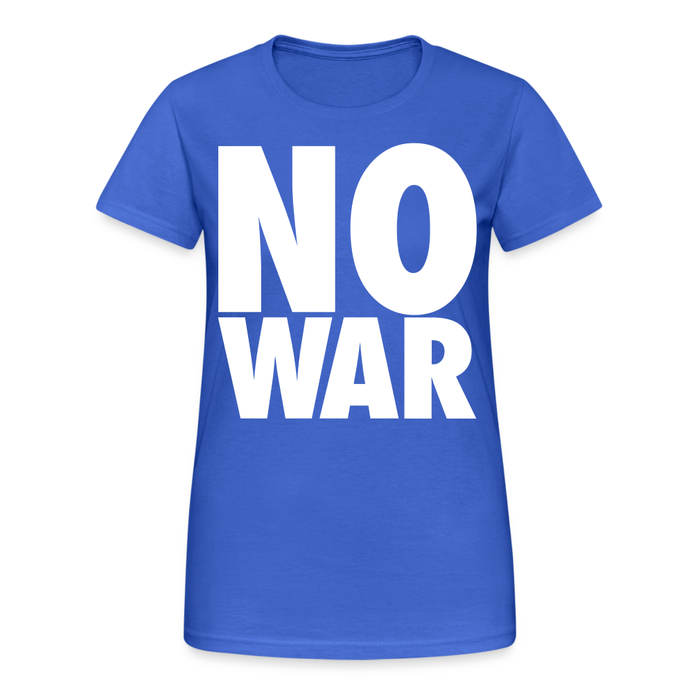 T-Shirt Damen Oberteil Frauen No War kurzarm Tshirt Baumwolle Rundhals - Königsblau