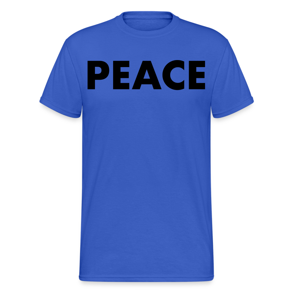 Herren Peace T-Shirt Rundhals Unisex Streetwear Gildan 100% Baumwolle - Königsblau