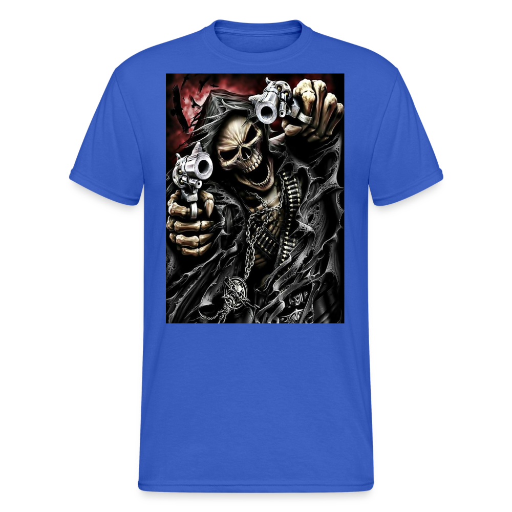 Fashion Herren Horror Skull 3D T-Shirt Rundhals Unisex Sommer Streetwear - Königsblau