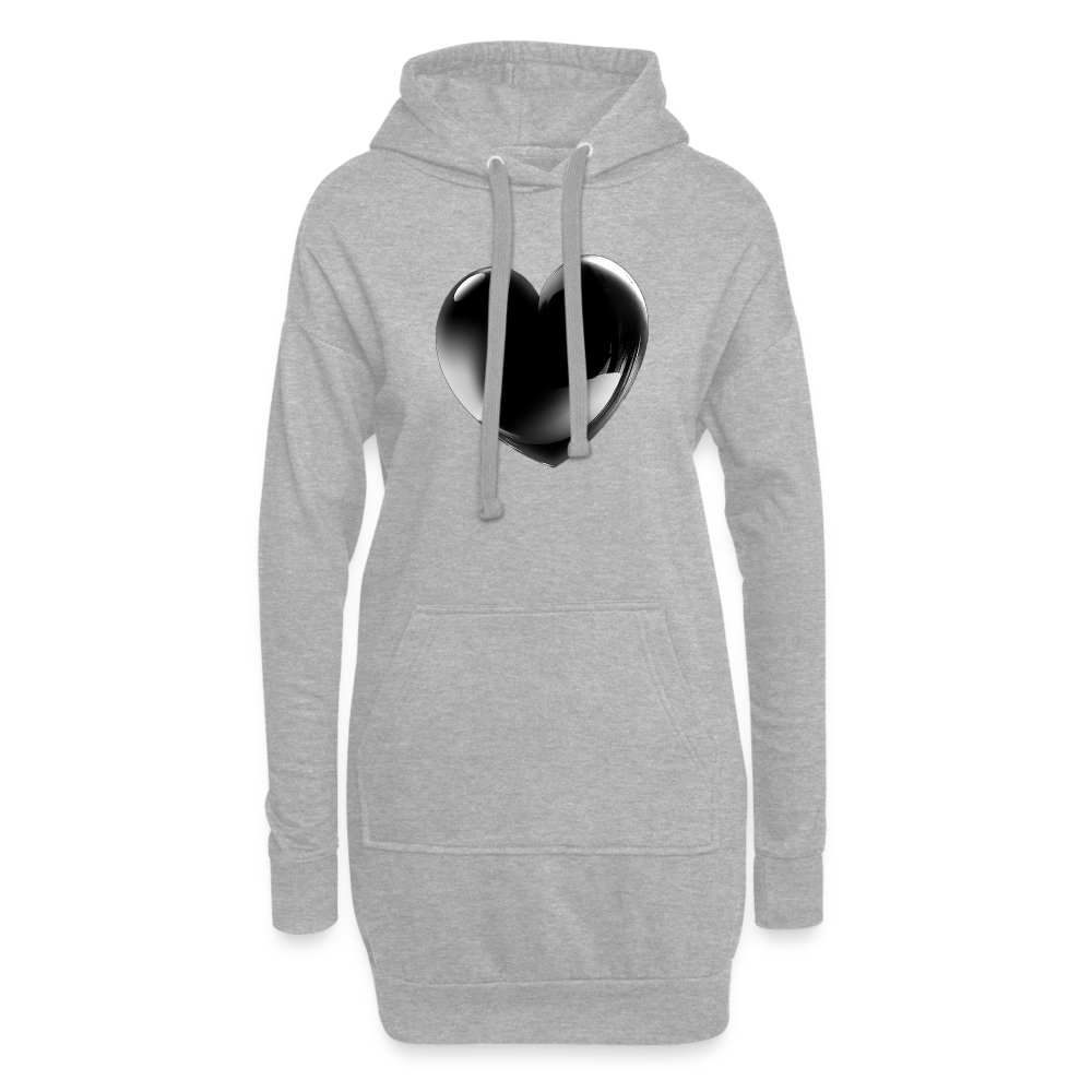 Kapuzenpullover Sweatshirt Pulloverkleid Hoodie Pulli Tunika Damen Sportkleid - Grau meliert