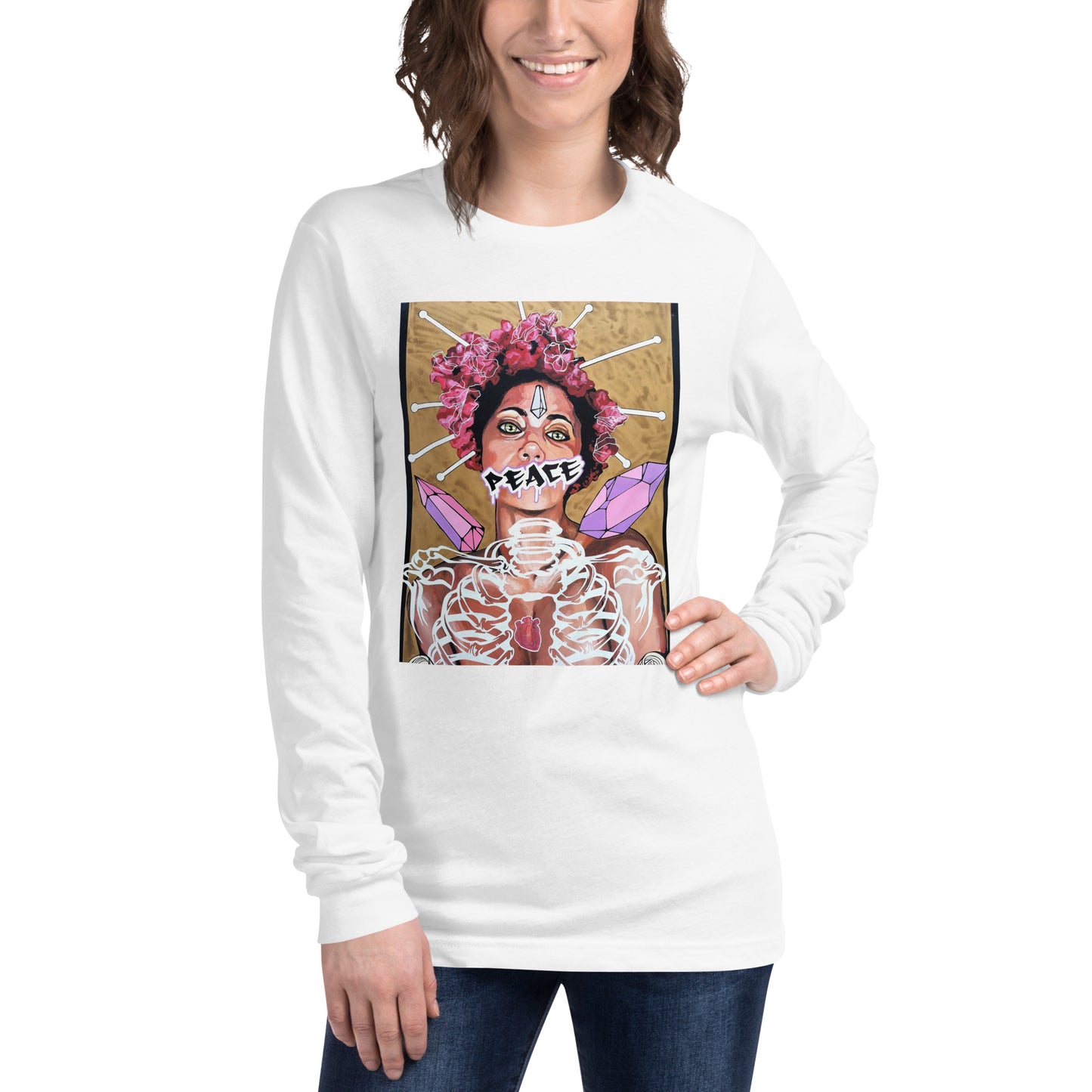 Langärmeliges Unisex-T-Shirt peace