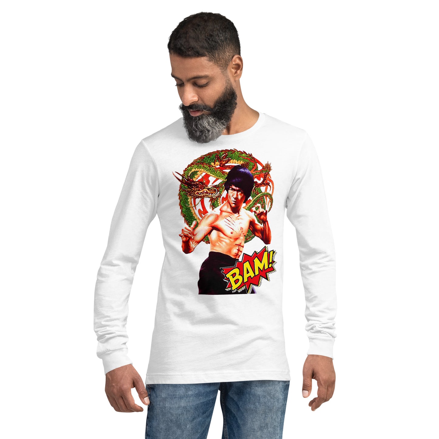 Langärmeliges Unisex-T-Shirt Bruce Lee
