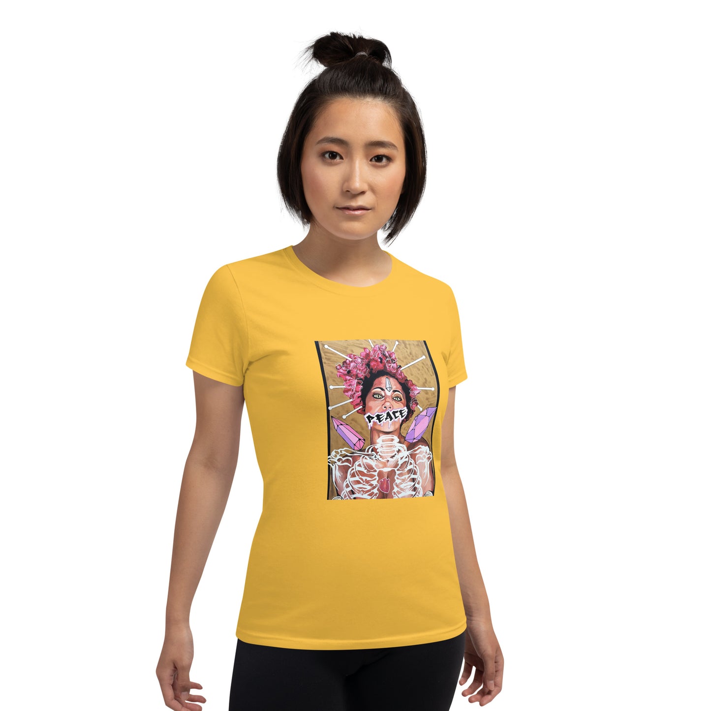 Kurzärmeliges T-Shirt für Damen PEACE