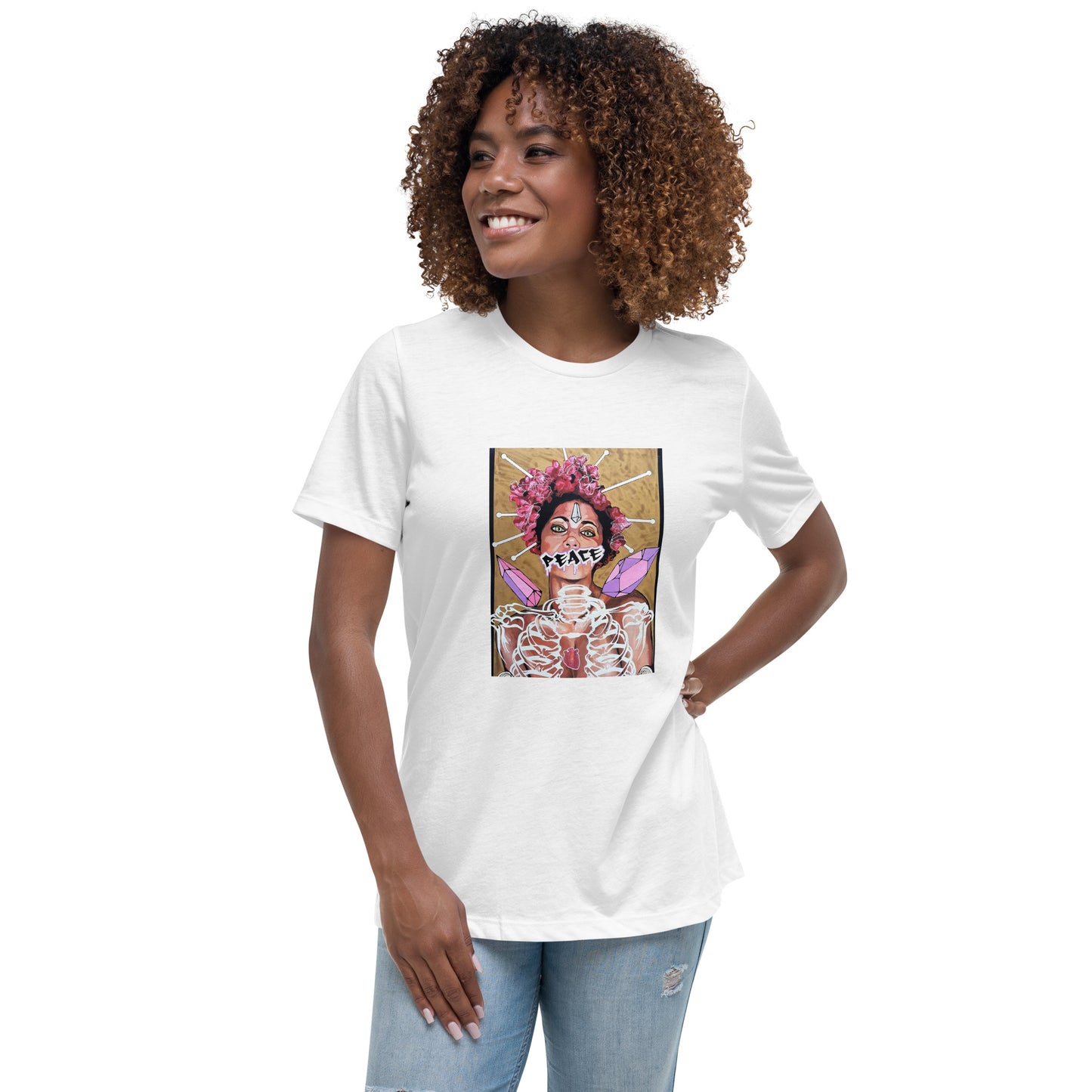 Lockeres Damen-T-Shirt PEACE