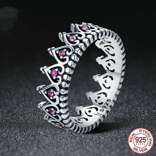 Temperament Queen Crown Sterling Silver Ring