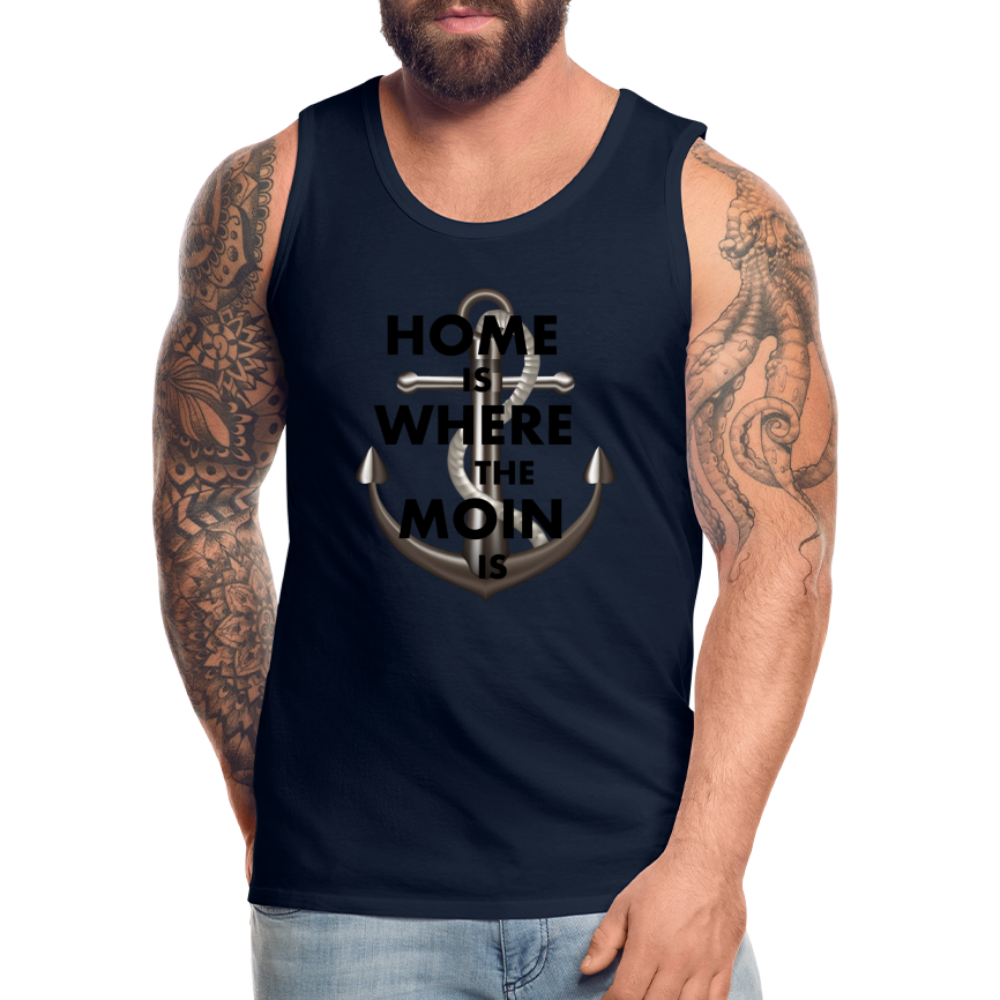 Männer Premium Tanktop T-Shirt Muskelshirt Achselshirt Home is Where the Moin is - Navy