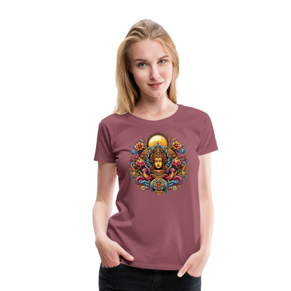 Damen Sommer Top Spirituelles Yoga T-Shirt Rundhals Streetwear lockeres Damentop - Malve