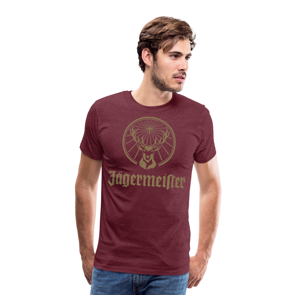 Herren Fashion T-Shirt Rundhals 100 % Baumwolle Sommer Streetwear Tank Top Shirt - Bordeauxrot meliert