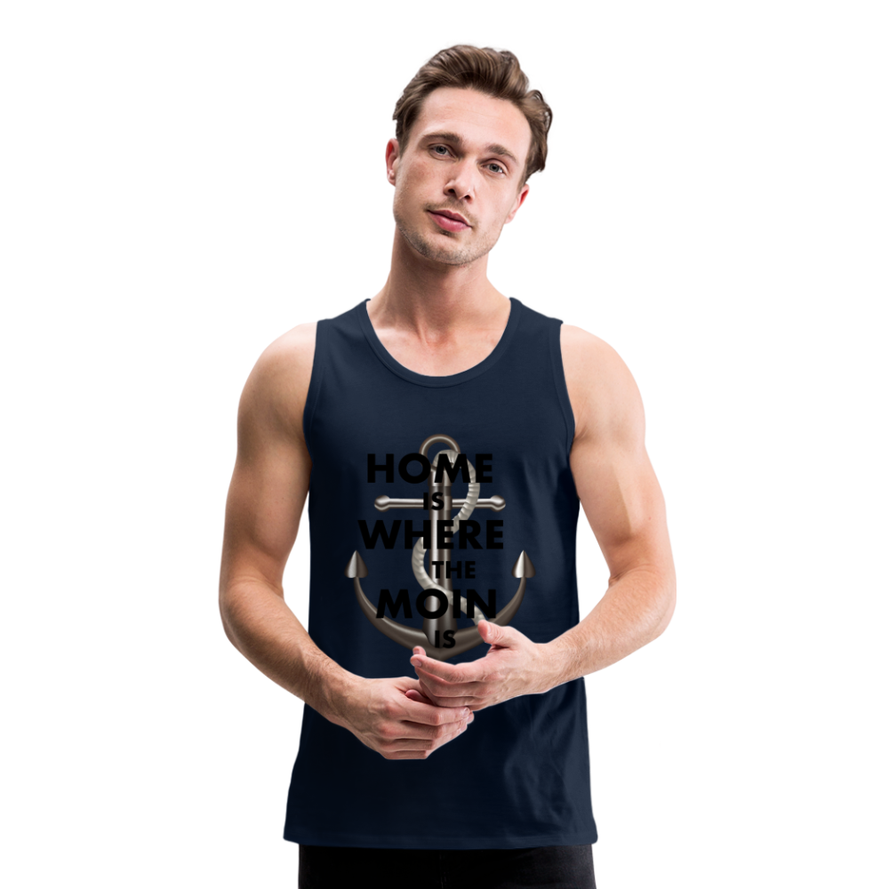 Männer Premium Tanktop T-Shirt Muskelshirt Achselshirt Home is Where the Moin is - Navy