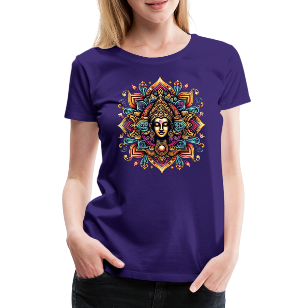 Damen Sommer Top Spirituelles Yoga T-Shirt Rundhals Streetwear lockeres Damentop - Lila