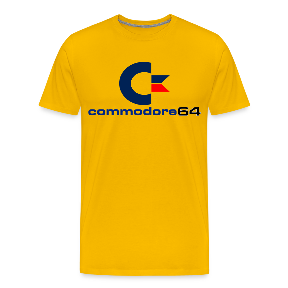 Fashion Herren Gaming Top Commodore T-Shirt Retro Streetwear 100 % Baumwolle - Sonnengelb