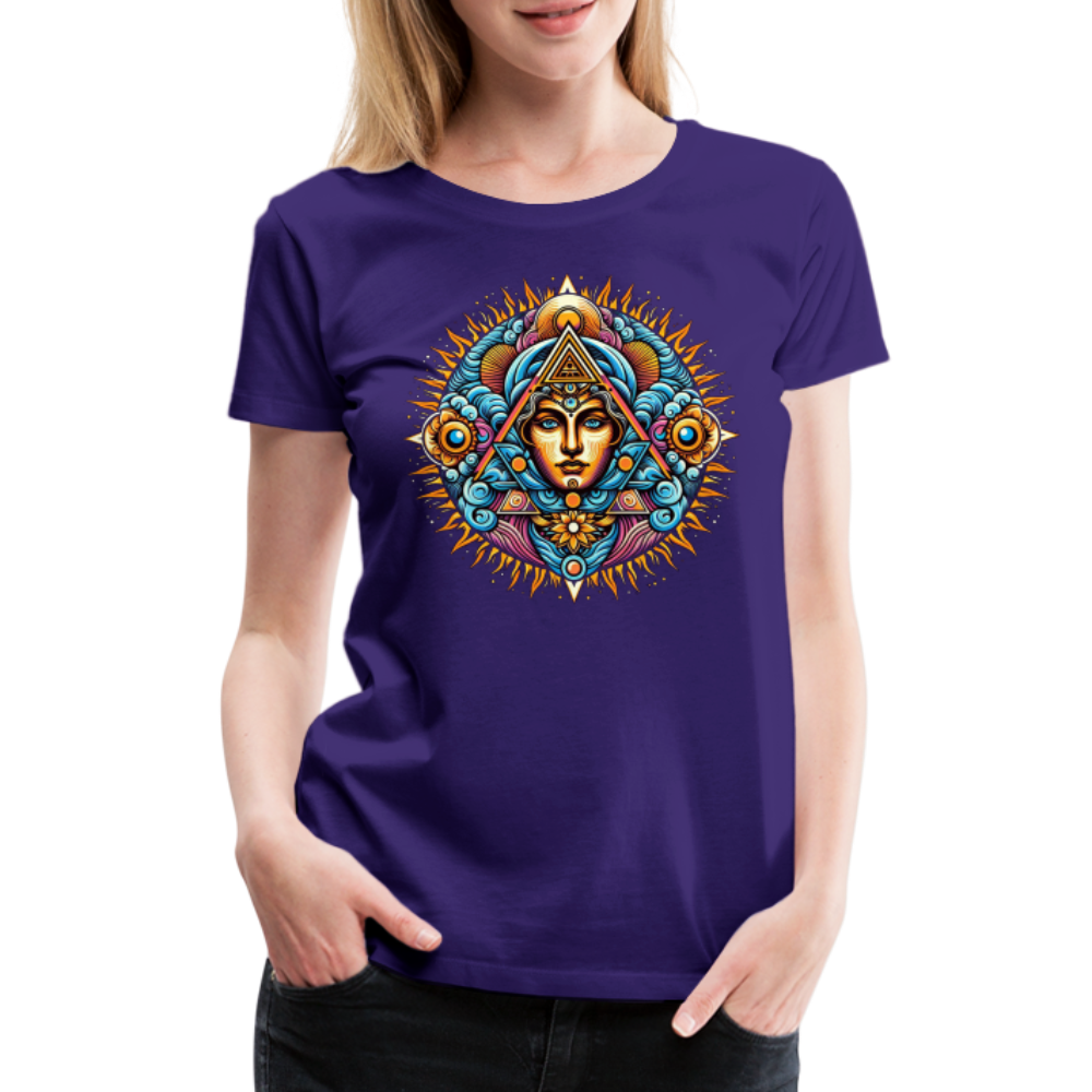 Damen Sommer Top Spirituelles Yoga T-Shirt Rundhals Streetwear lockeres Damentop - Lila