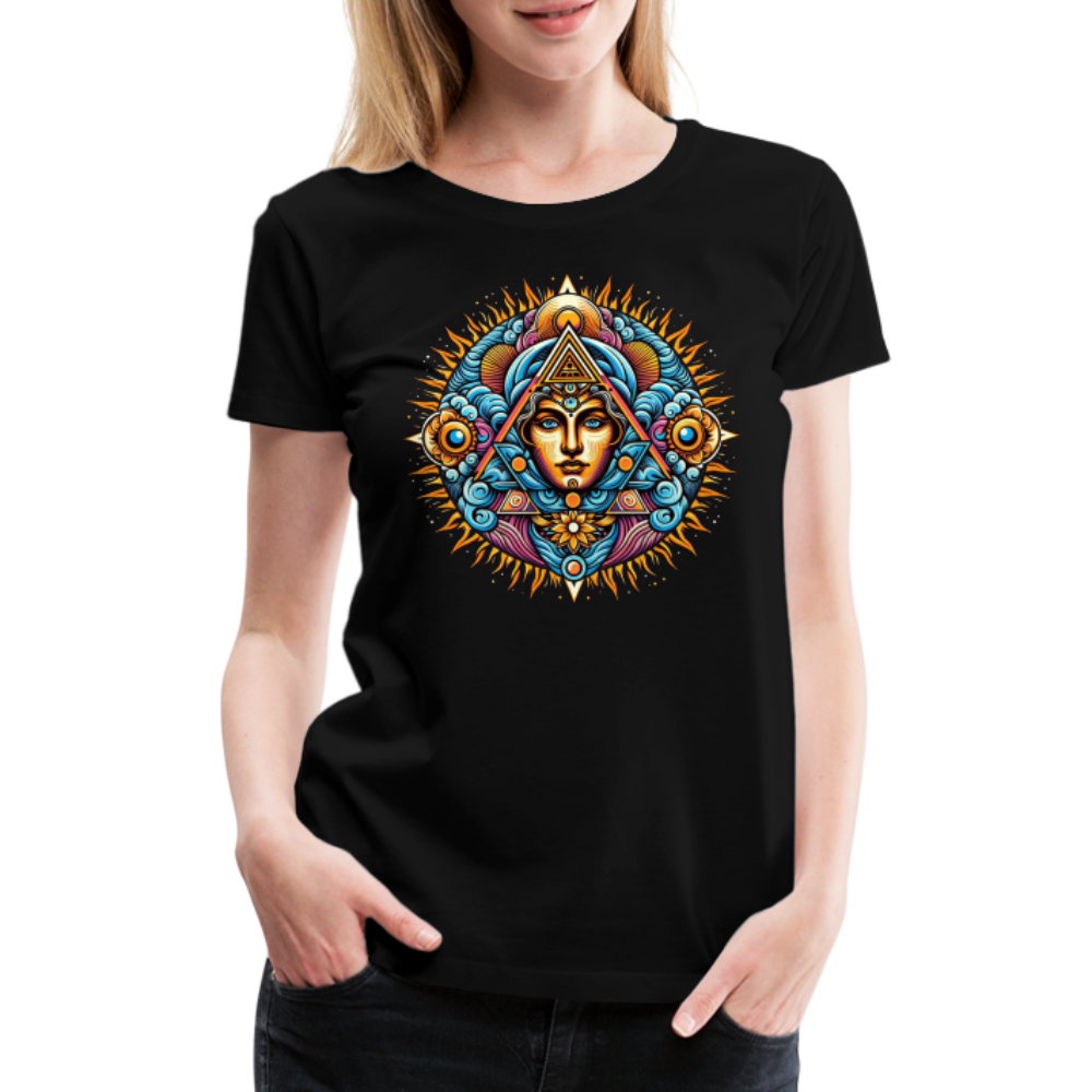 Damen Sommer Top Spirituelles Yoga T-Shirt Rundhals Streetwear lockeres Damentop - Schwarz