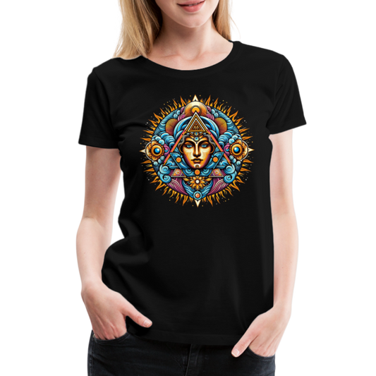 Damen Sommer Top Spirituelles Yoga T-Shirt Rundhals Streetwear lockeres Damentop - Schwarz