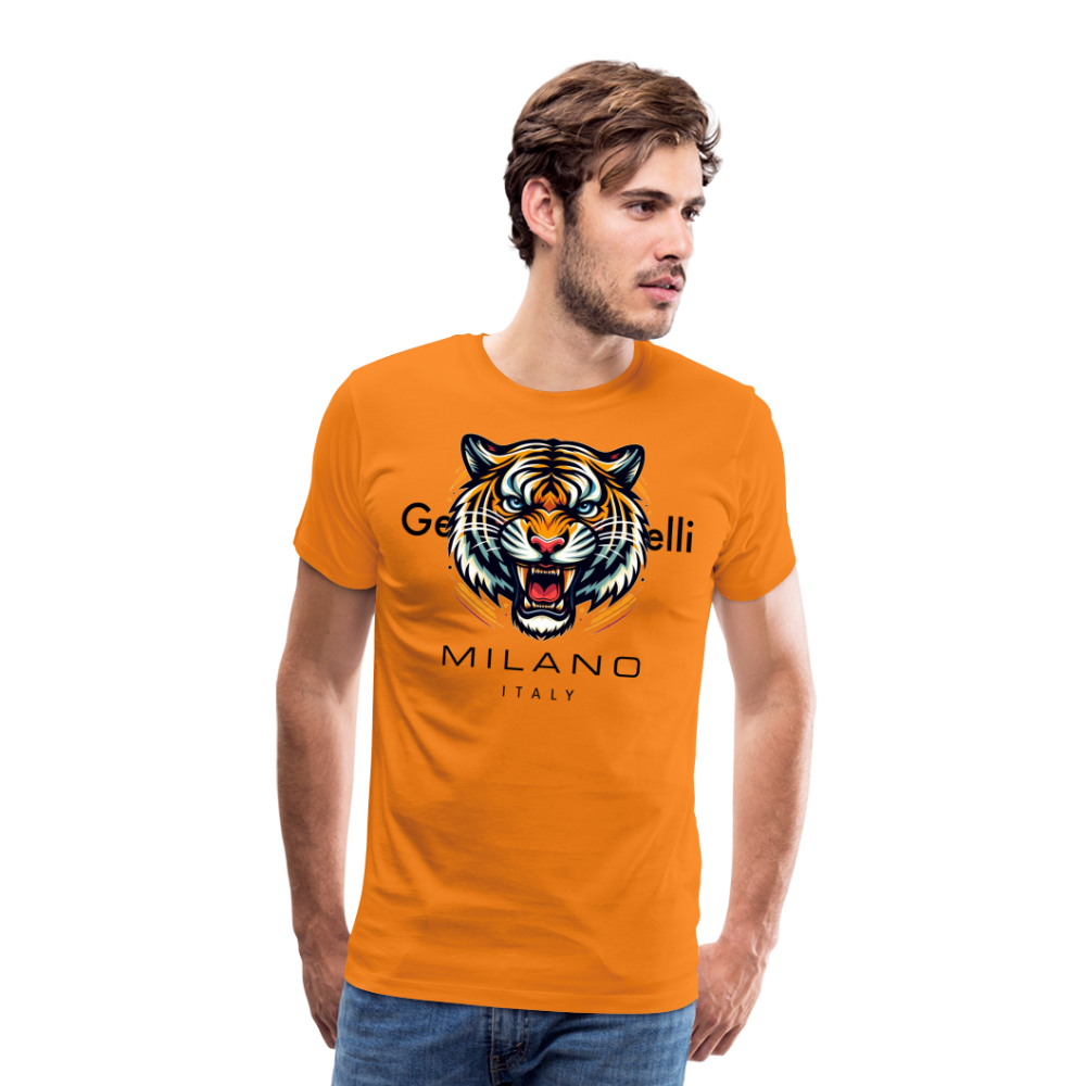Männer T-Shirt Rundhals Unisex Tiger Sommer Streetwear Tank Top 100% Baumwolle - Orange