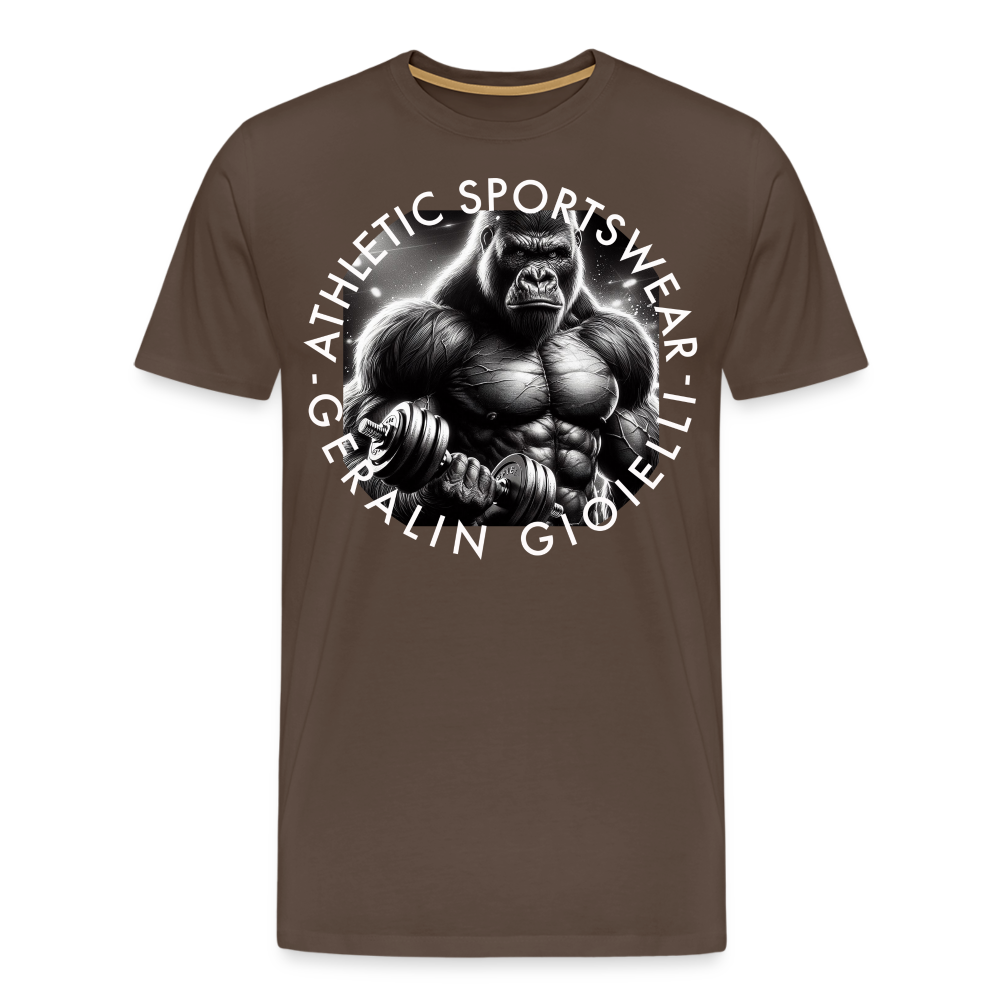 GYM Shirt Sport T-Shirt Men Herren Fitness Sportswear Streetwear 100% Baumwolle - Edelbraun