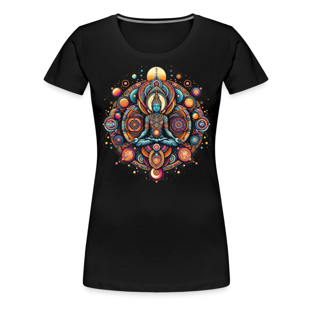 Damen Sommer Top Spirituelles Yoga T-Shirt Rundhals Streetwear lockeres Damentop - Schwarz