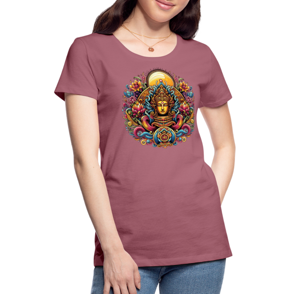 Damen Sommer Top Spirituelles Yoga T-Shirt Rundhals Streetwear lockeres Damentop - Malve